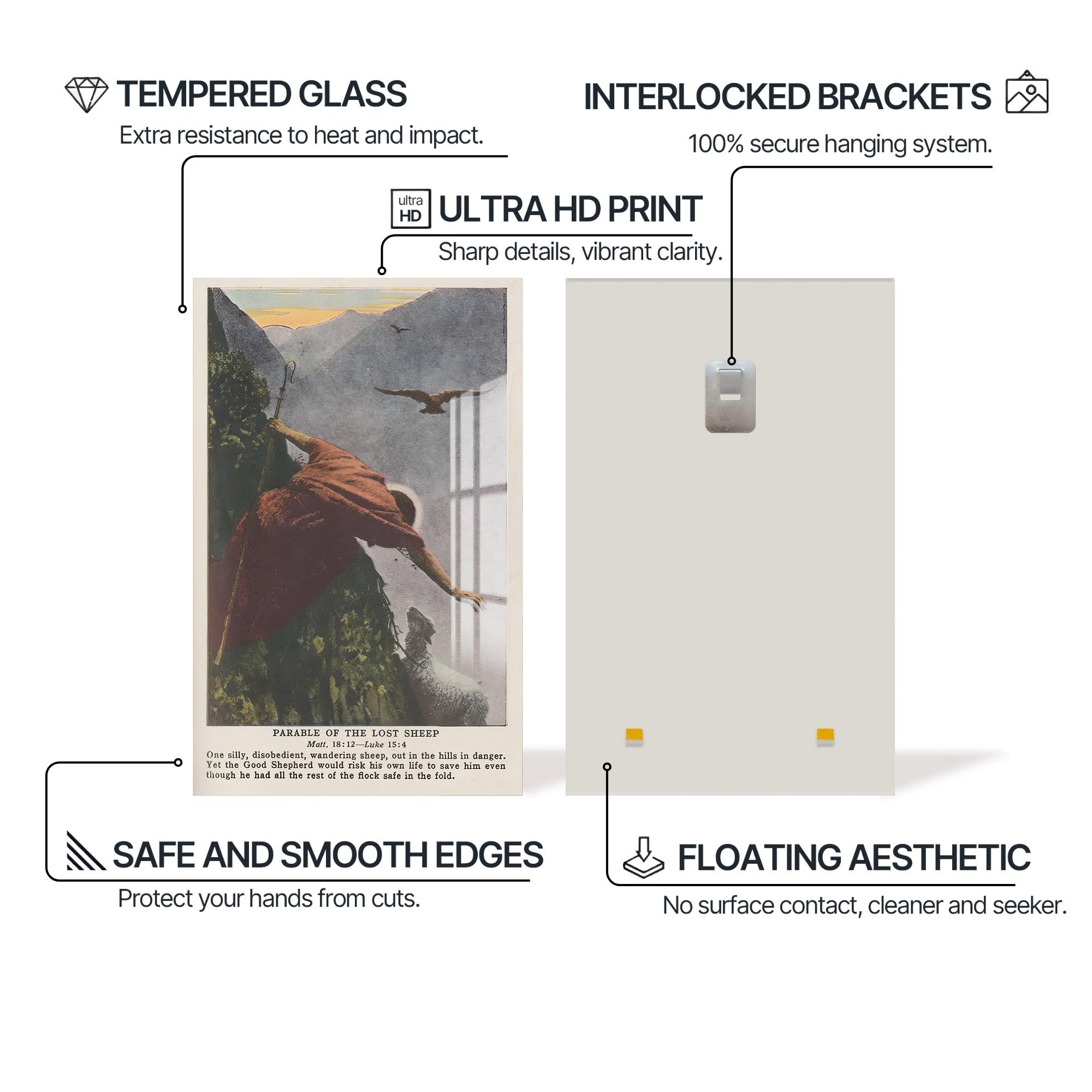 Artronauts Glass Print Parable of the Lost Sheep– Christian Tempered Glass Wall Art