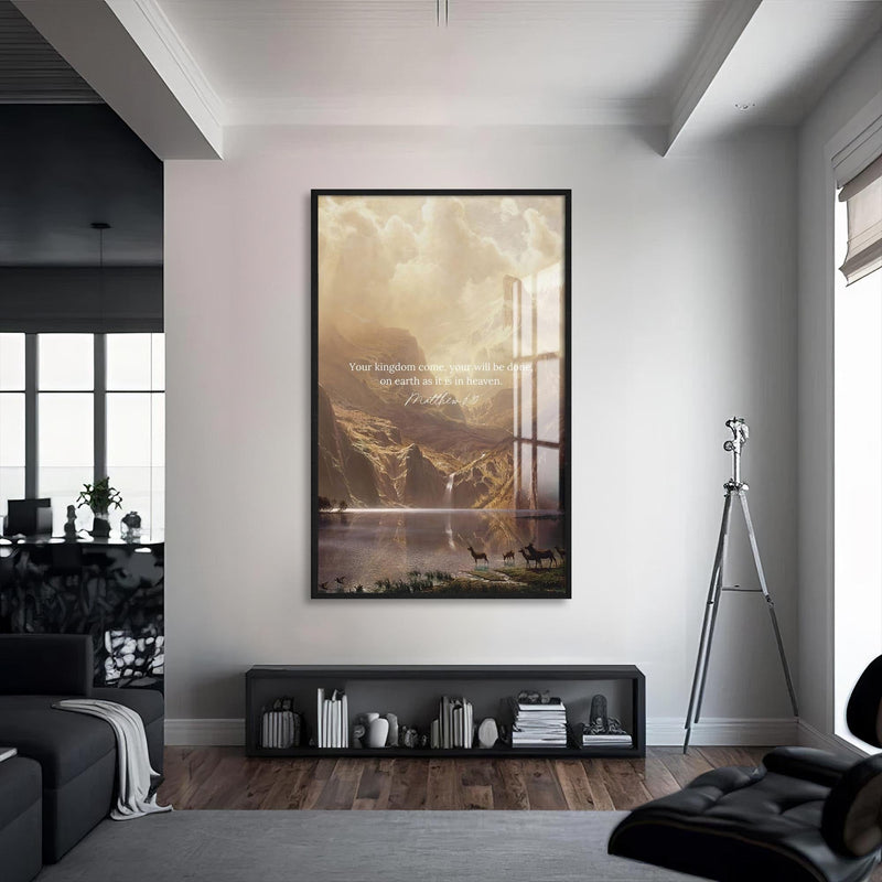 Artronauts Glass Print S | 72x46 cm | 28.3"x18.1" / Black Your Kingdom Come– Christian Tempered Glass Wall Art