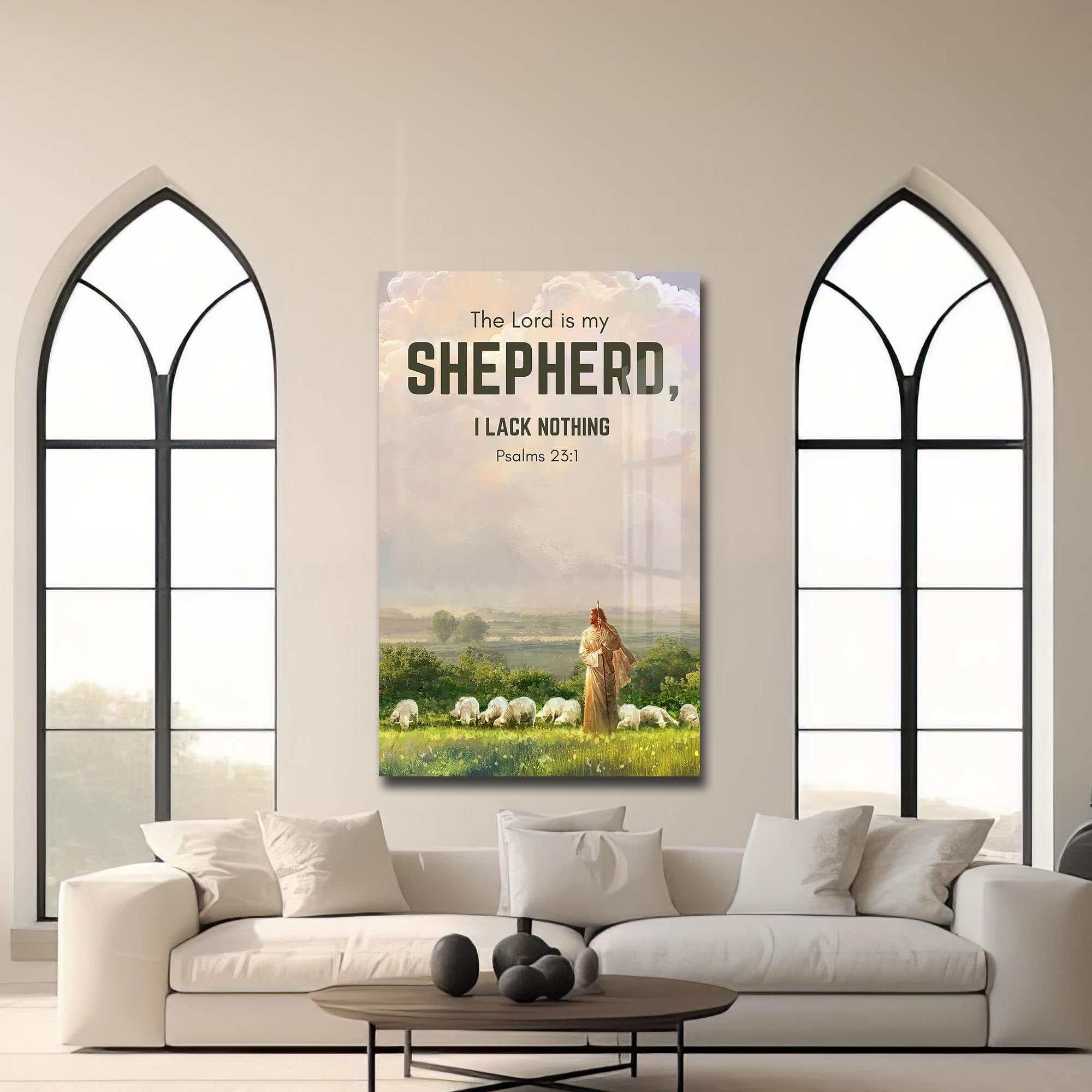 Artronauts Glass Print The Lord Is My Shepherd– Christian Tempered Glass Wall Art