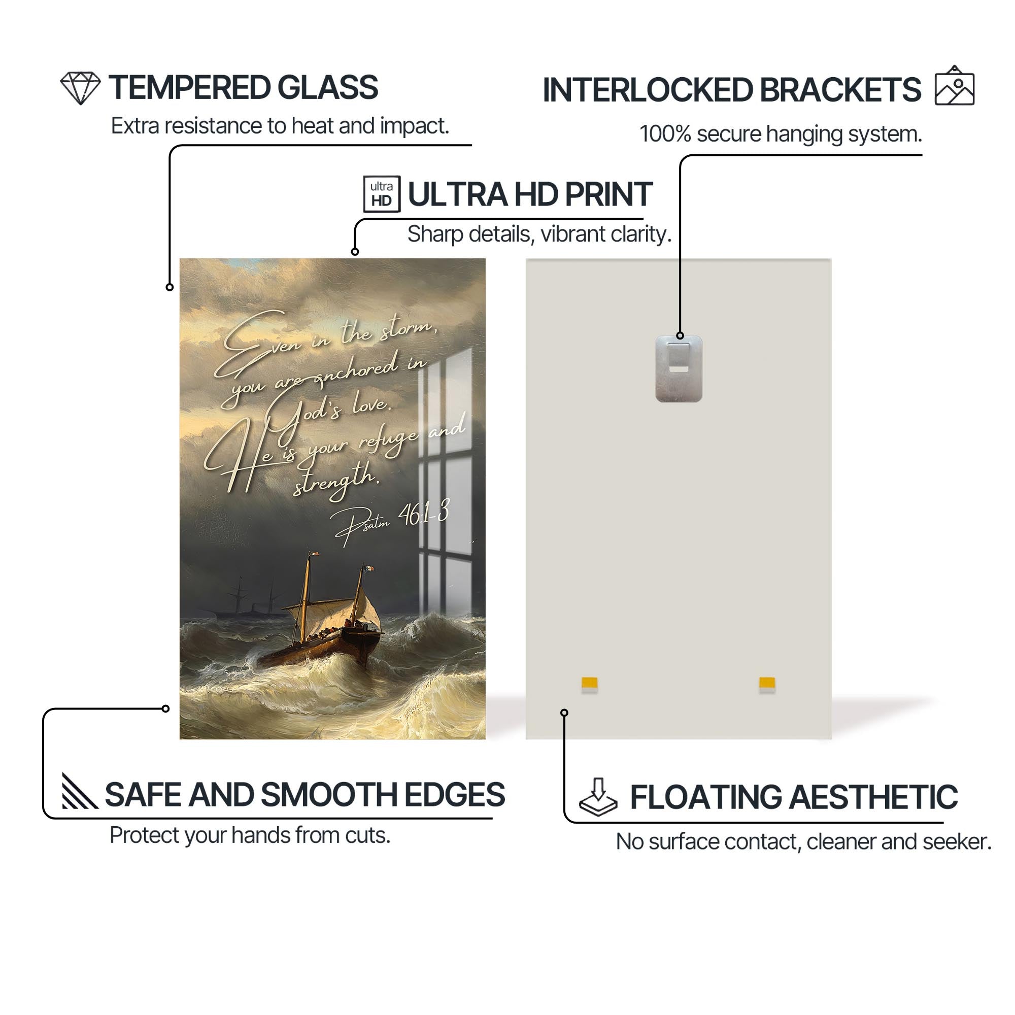 Artronauts Glass Print Anchor in the Storm– Christian Tempered Glass Wall Art