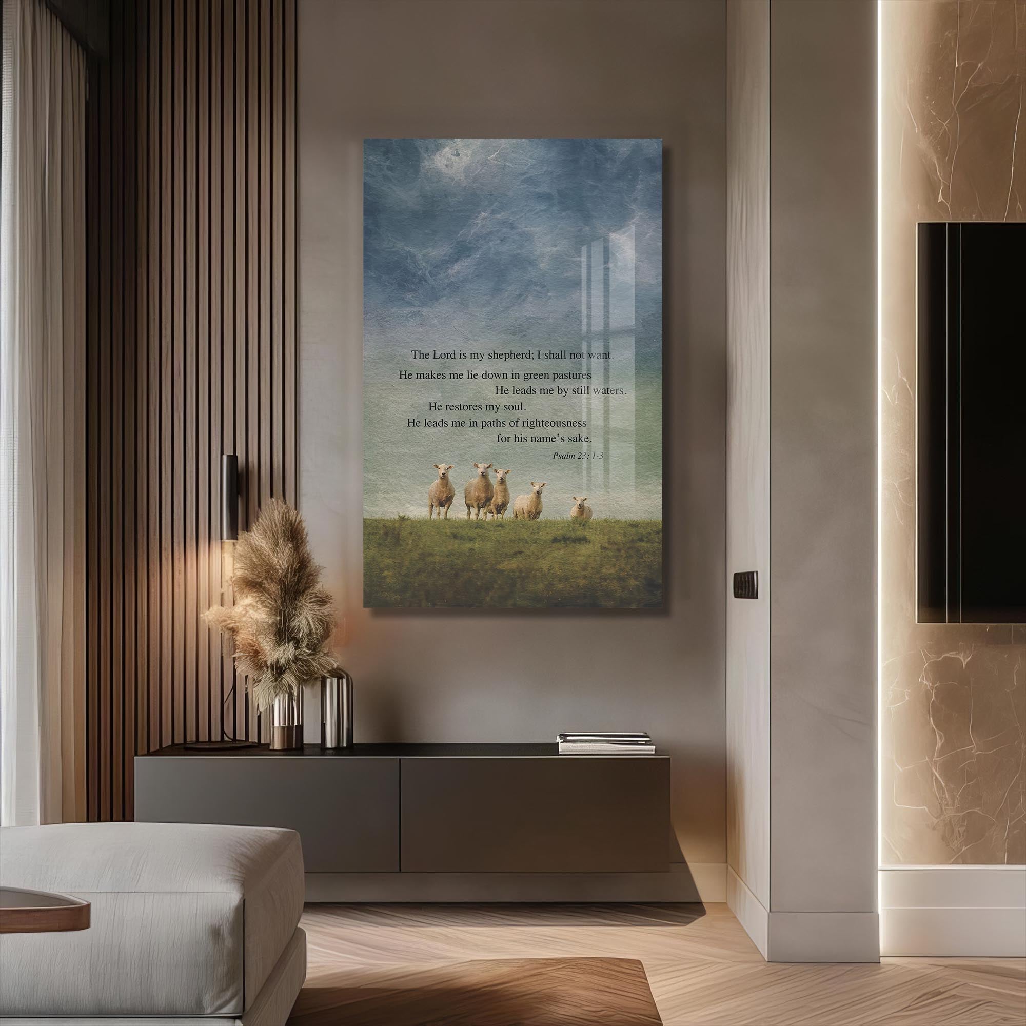 Artronauts Glass Print Psalm 23 Still Waters– Christian Tempered Glass Wall Art