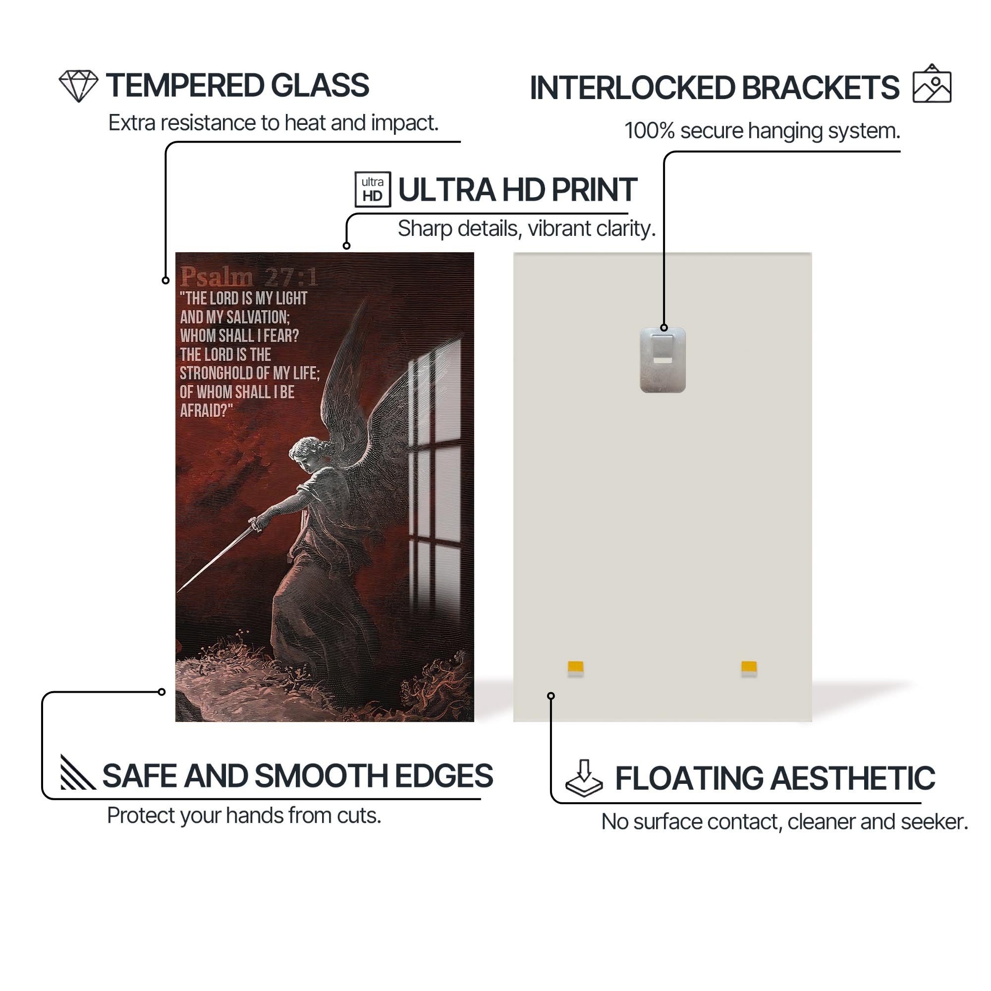 Artronauts Glass Print The Lord Is My Light– Christian Tempered Glass Wall Art