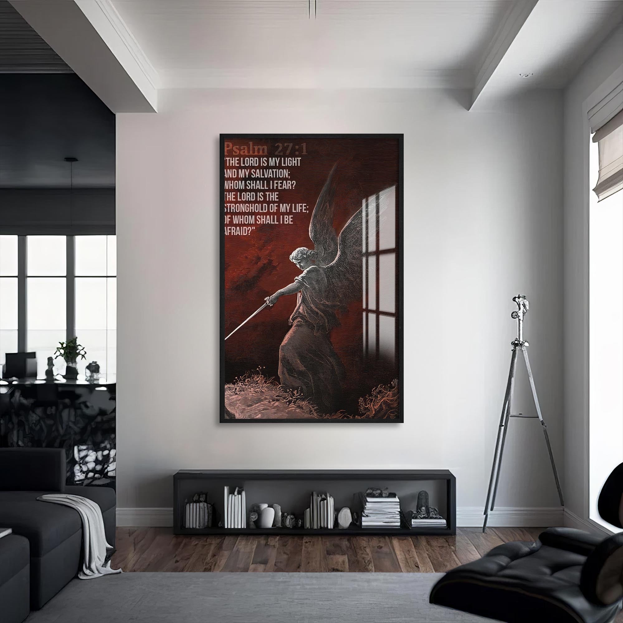 Artronauts Glass Print S | 72x46 cm | 28.3"x18.1" / Black The Lord Is My Light– Christian Tempered Glass Wall Art