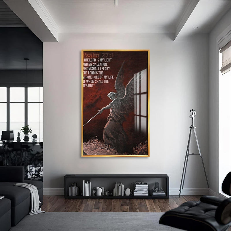Artronauts Glass Print S | 72x46 cm | 28.3"x18.1" / Gold The Lord Is My Light– Christian Tempered Glass Wall Art