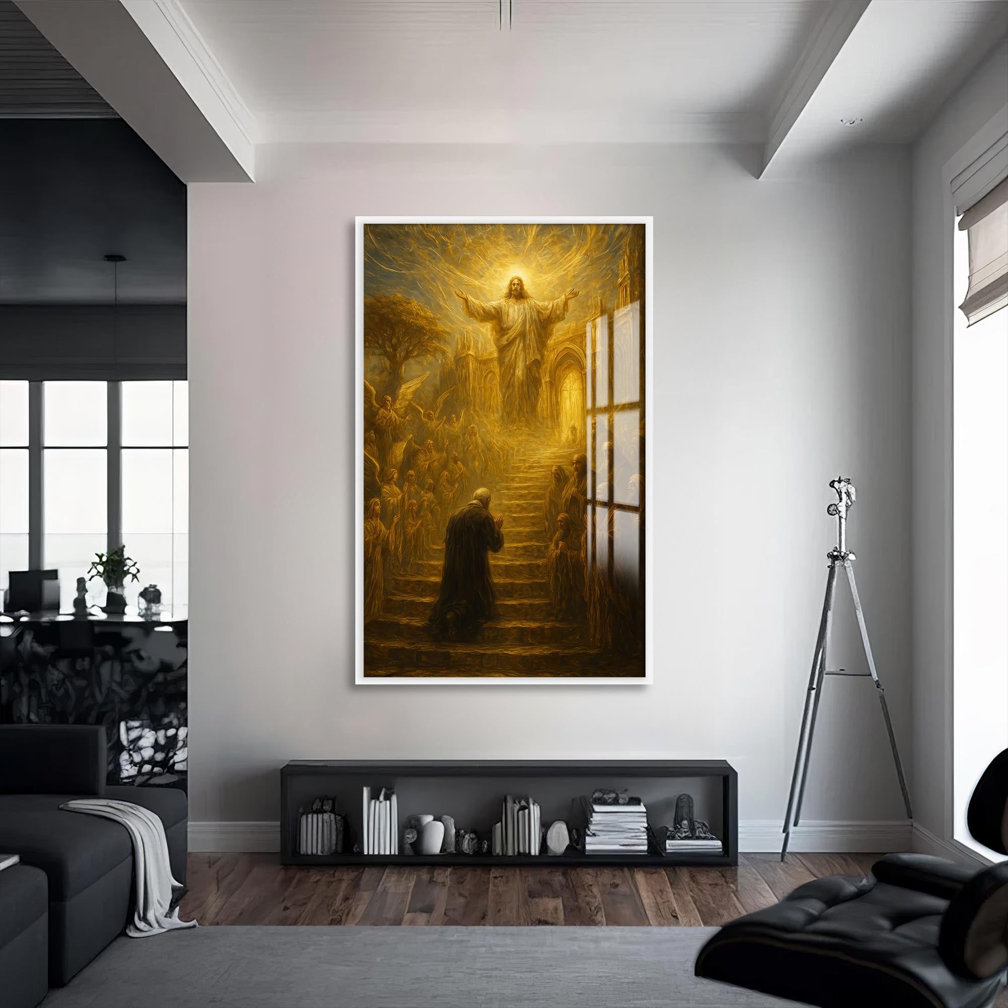 Artronauts Glass Print S | 72x46 cm | 28.3"x18.1" / White God Will Make a Way– Christian Tempered Glass Wall Art