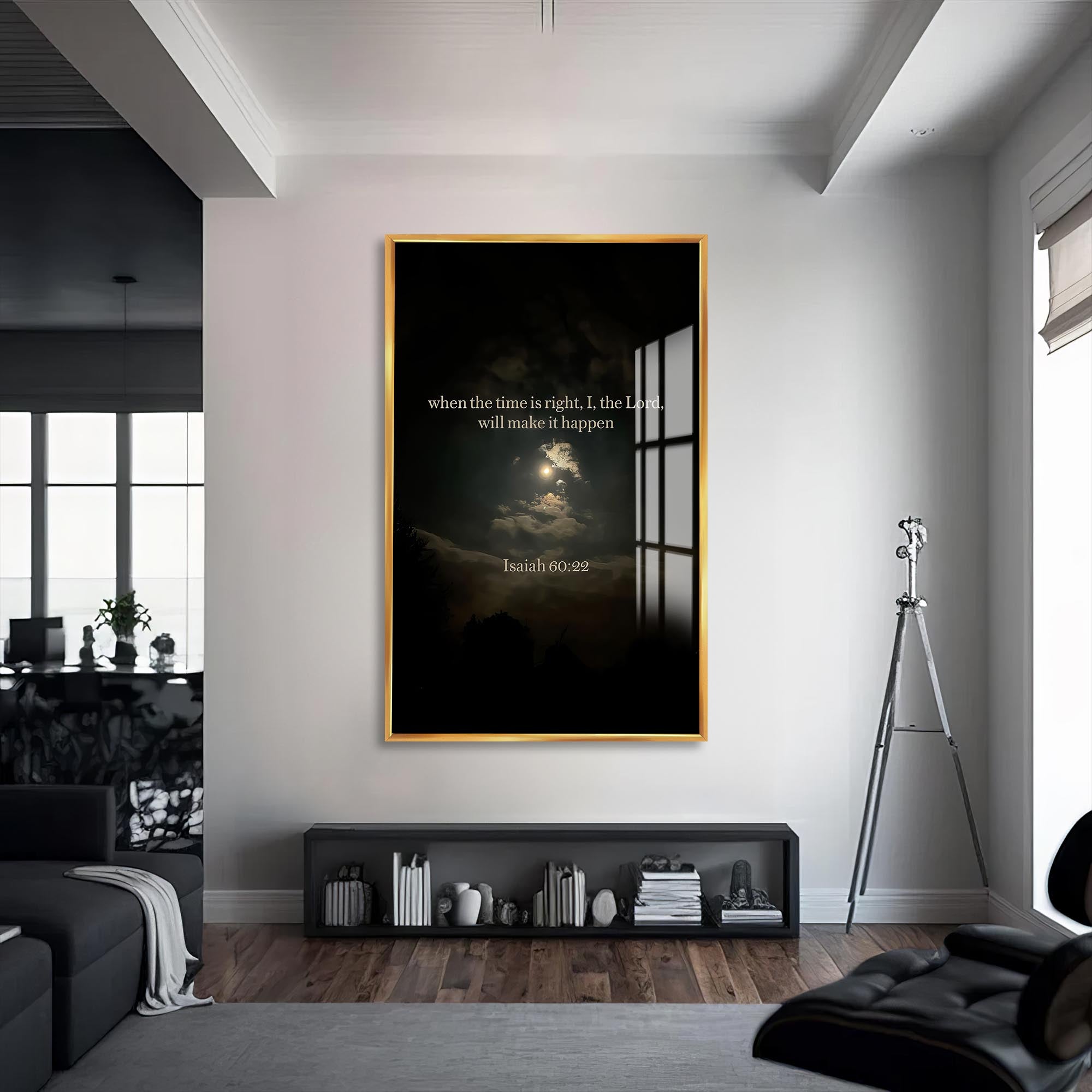 Artronauts Glass Print S | 72x46 cm | 28.3"x18.1" / Gold When the Time Is Right– Christian Tempered Glass Wall Art