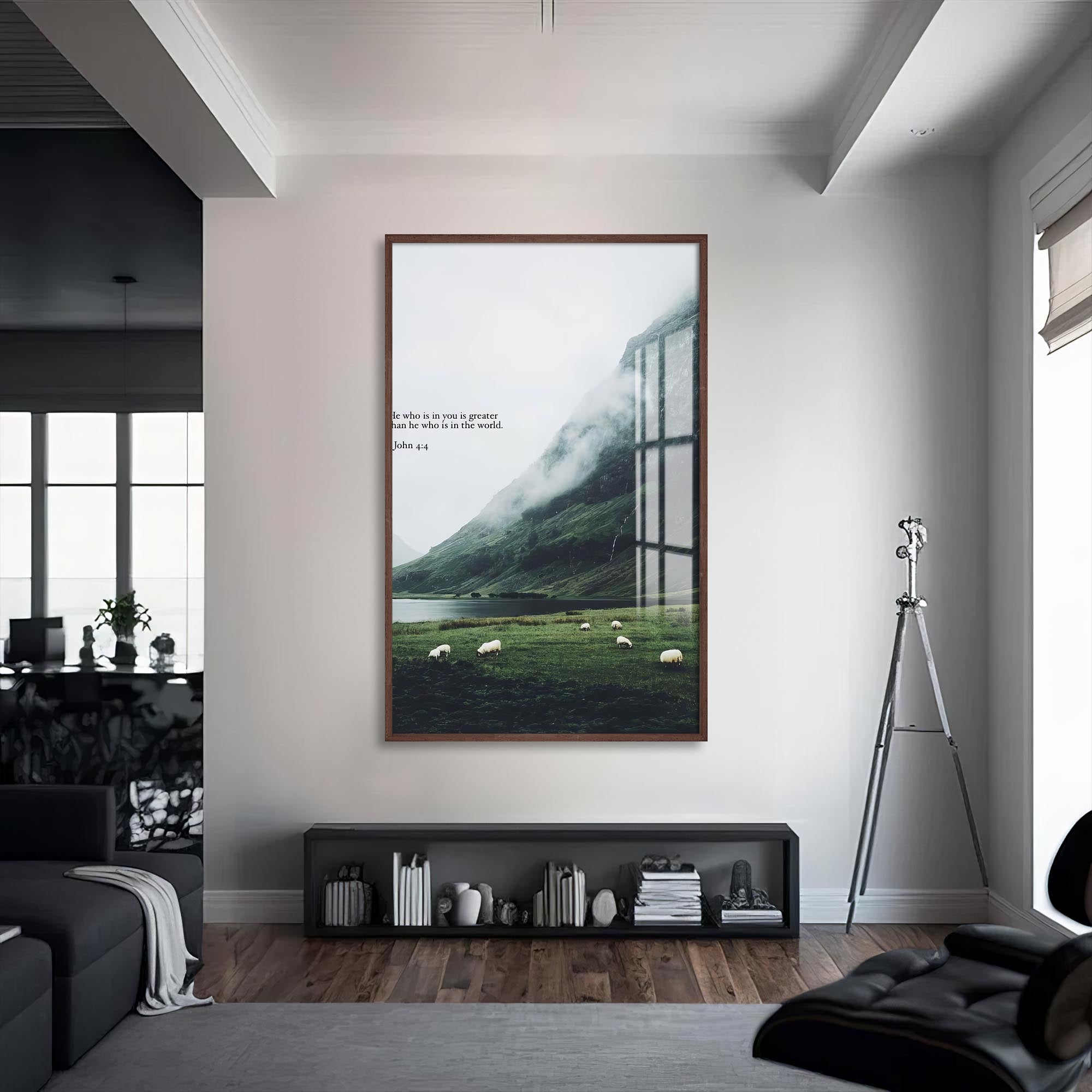 Artronauts Glass Print S | 72x46 cm | 28.3"x18.1" / Walnut He Who Is in You– Christian Tempered Glass Wall Art