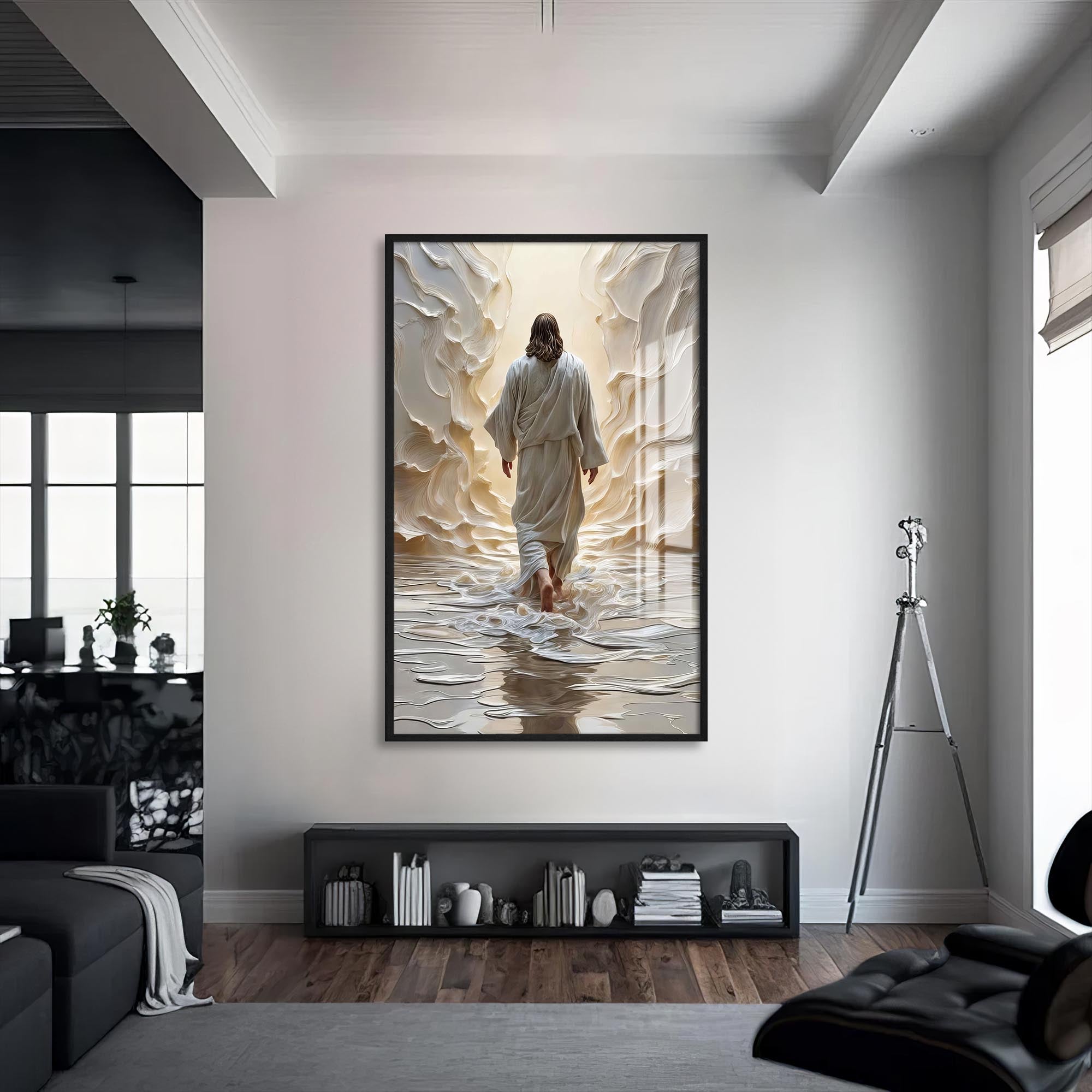 Artronauts Glass Print S | 72x46 cm | 28.3"x18.1" / Black The Path of Light– Christian Tempered Glass Wall Art