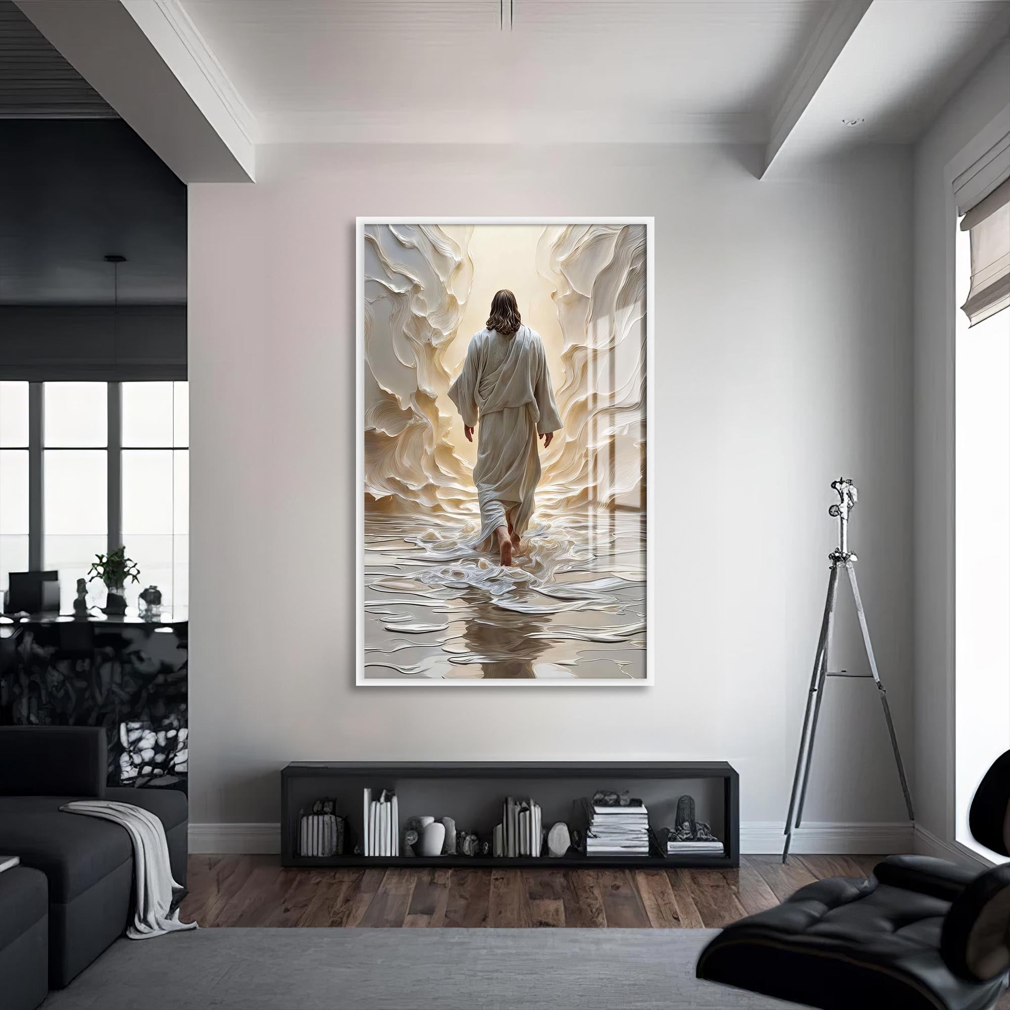 Artronauts Glass Print S | 72x46 cm | 28.3"x18.1" / White The Path of Light– Christian Tempered Glass Wall Art