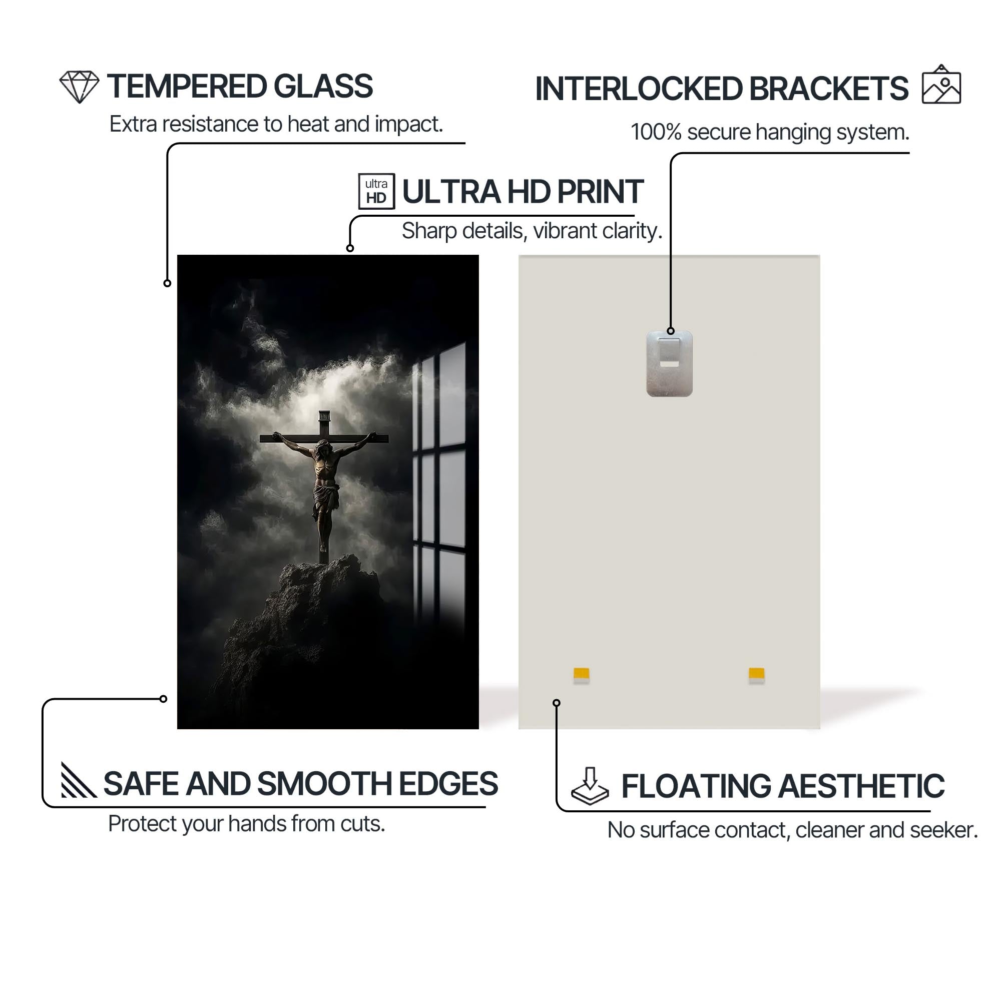 Artronauts Glass Print The Cross– Christian Tempered Glass Wall Art