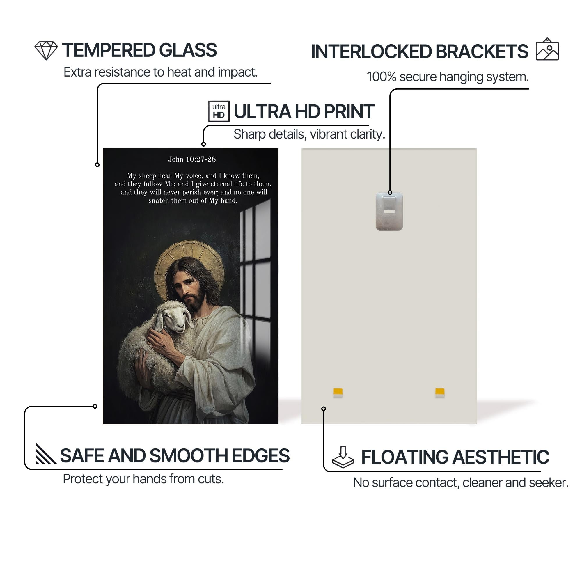 Artronauts Glass Print The Good Shepherd– Christian Tempered Glass Wall Art