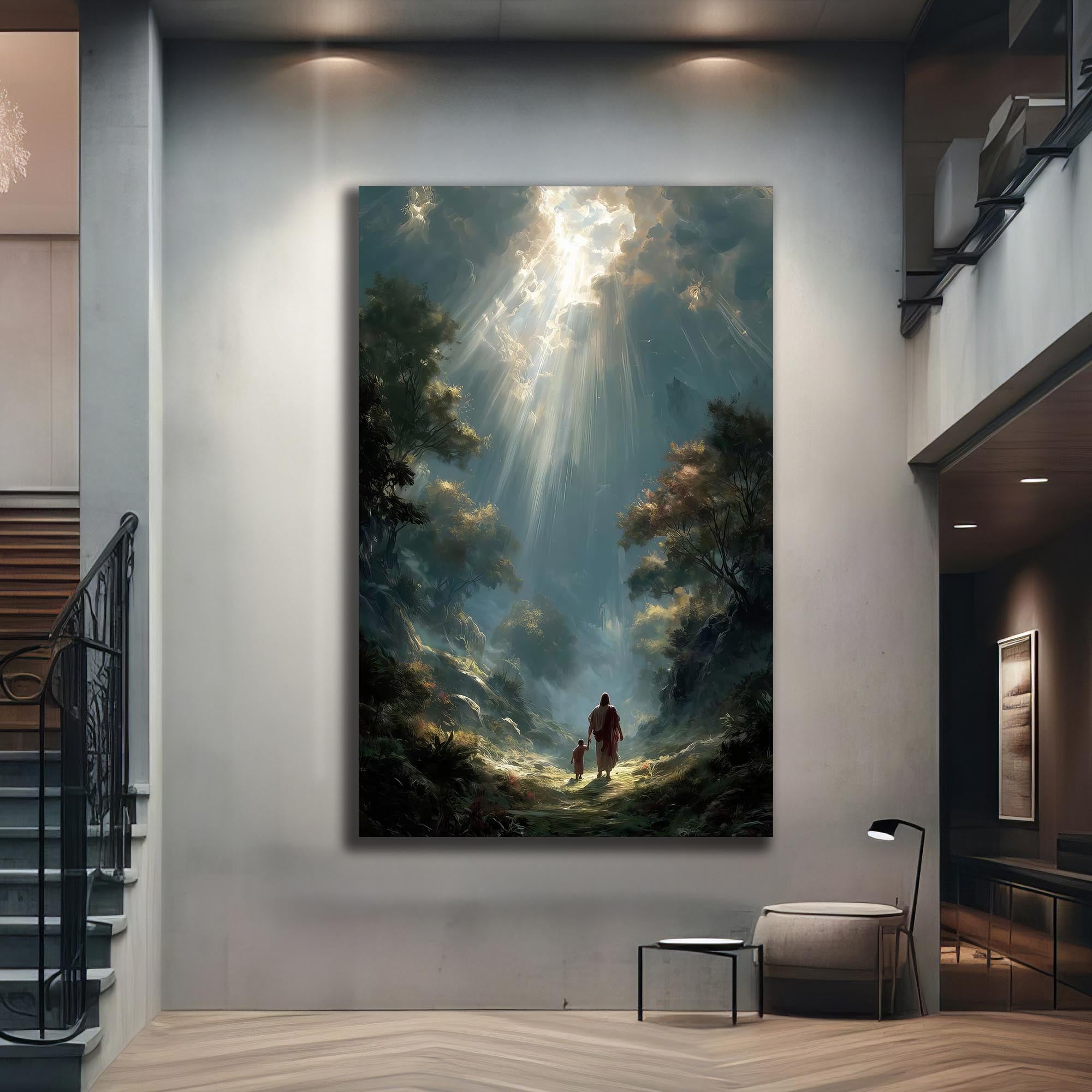 Artronauts Glass Print Walk With Me– Christian Tempered Glass Wall Art