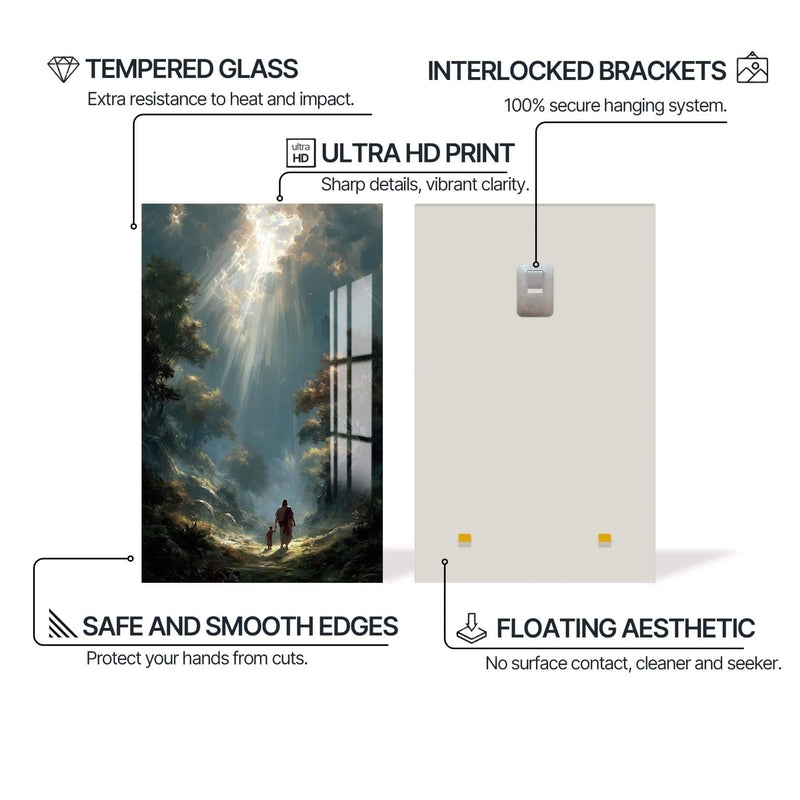 Artronauts Glass Print Walk With Me– Christian Tempered Glass Wall Art