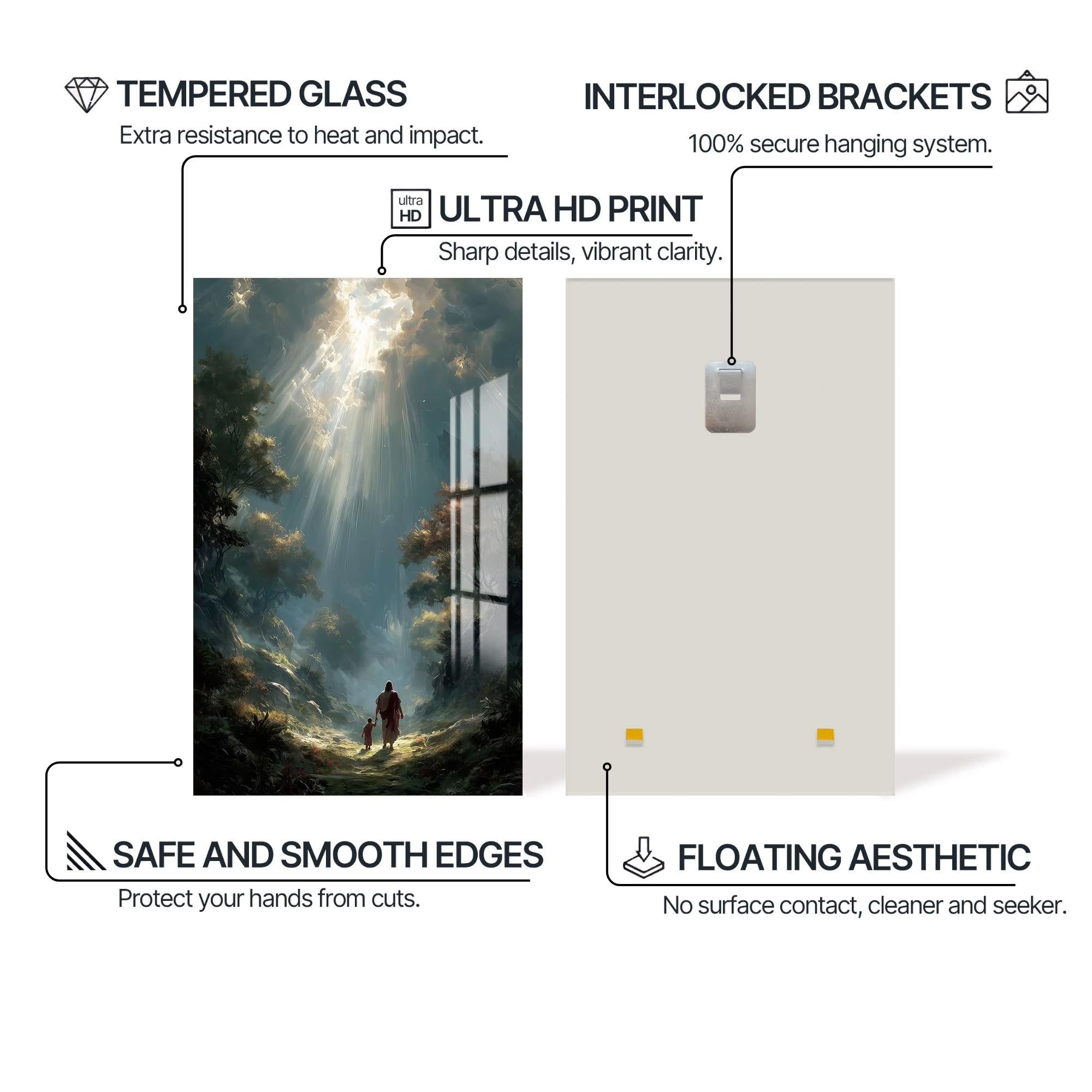 Artronauts Glass Print Walk With Me– Christian Tempered Glass Wall Art