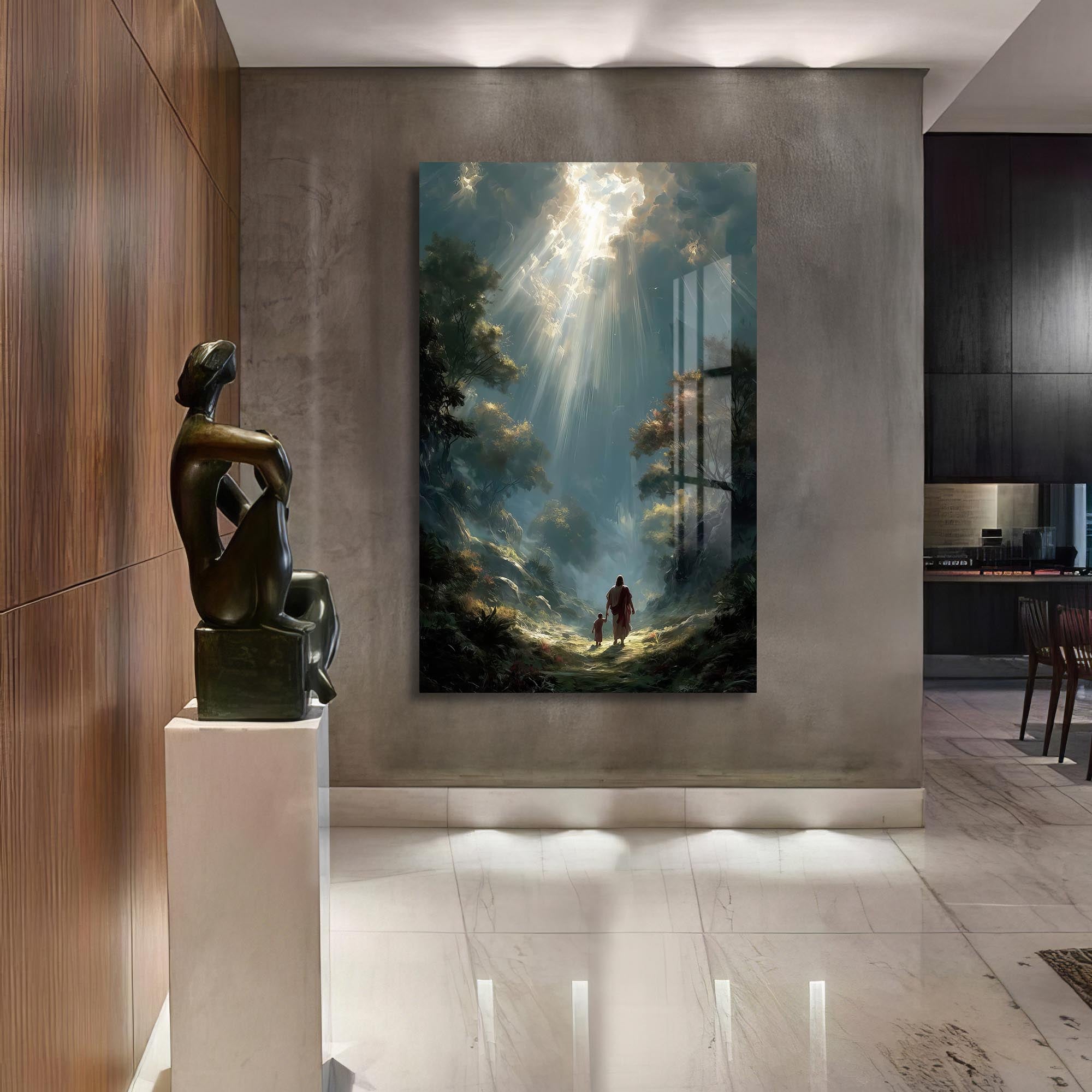 Artronauts Glass Print Walk With Me– Christian Tempered Glass Wall Art