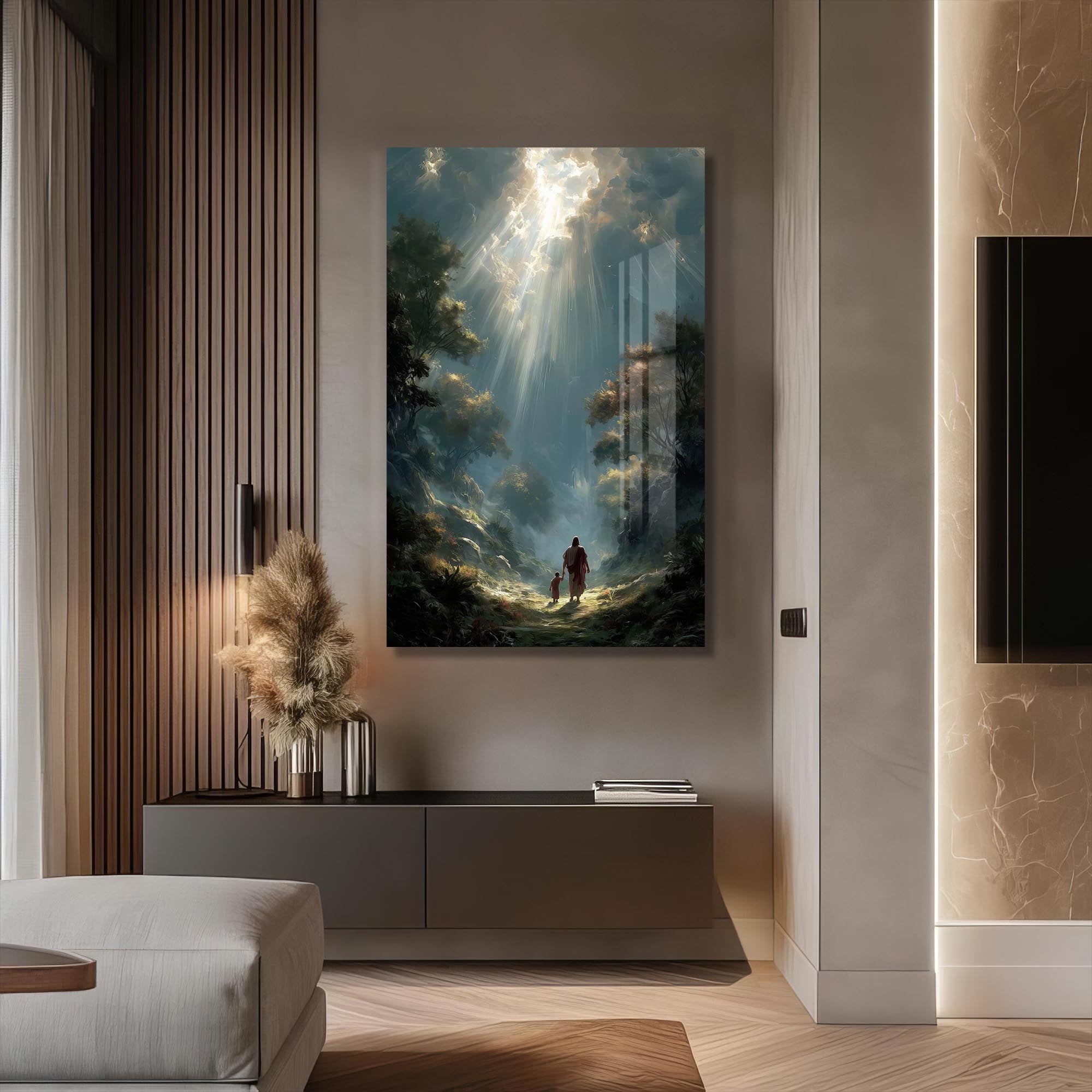 Artronauts Glass Print Walk With Me– Christian Tempered Glass Wall Art