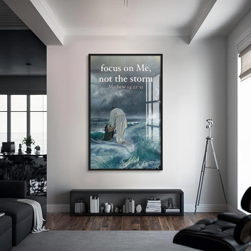 Artronauts Glass Print S | 72x46 cm | 28.3"x18.1" / Black Still the Storm– Christian Tempered Glass Wall Art