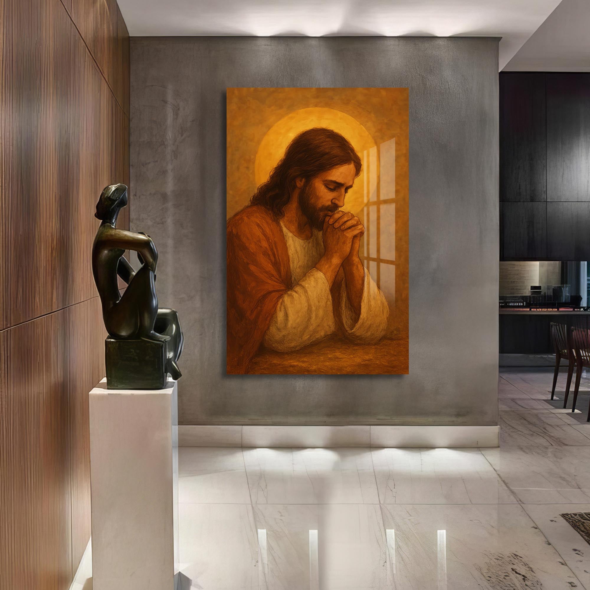 Artronauts Glass Print Prayer of Light– Christian Tempered Glass Wall Art
