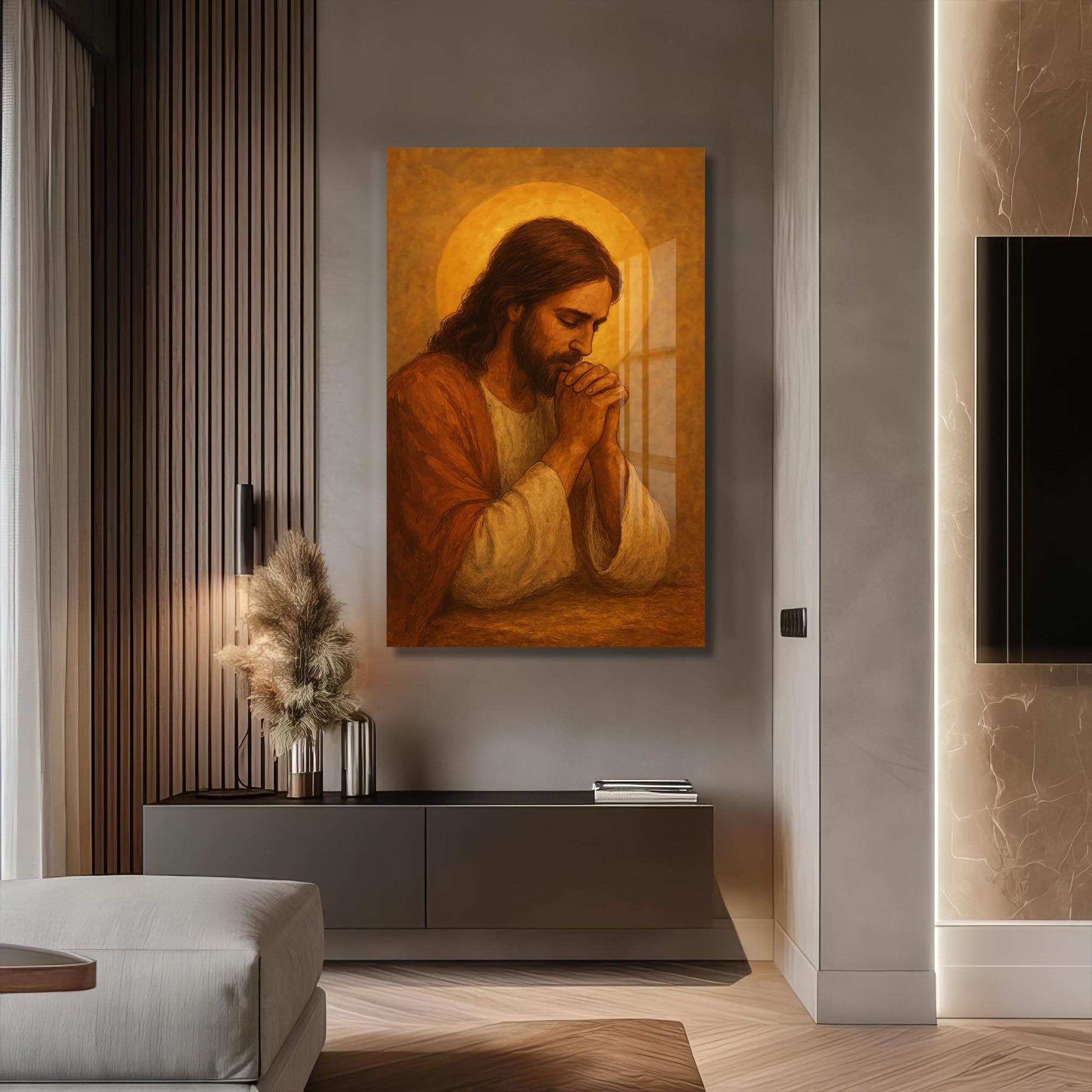 Artronauts Glass Print Prayer of Light– Christian Tempered Glass Wall Art