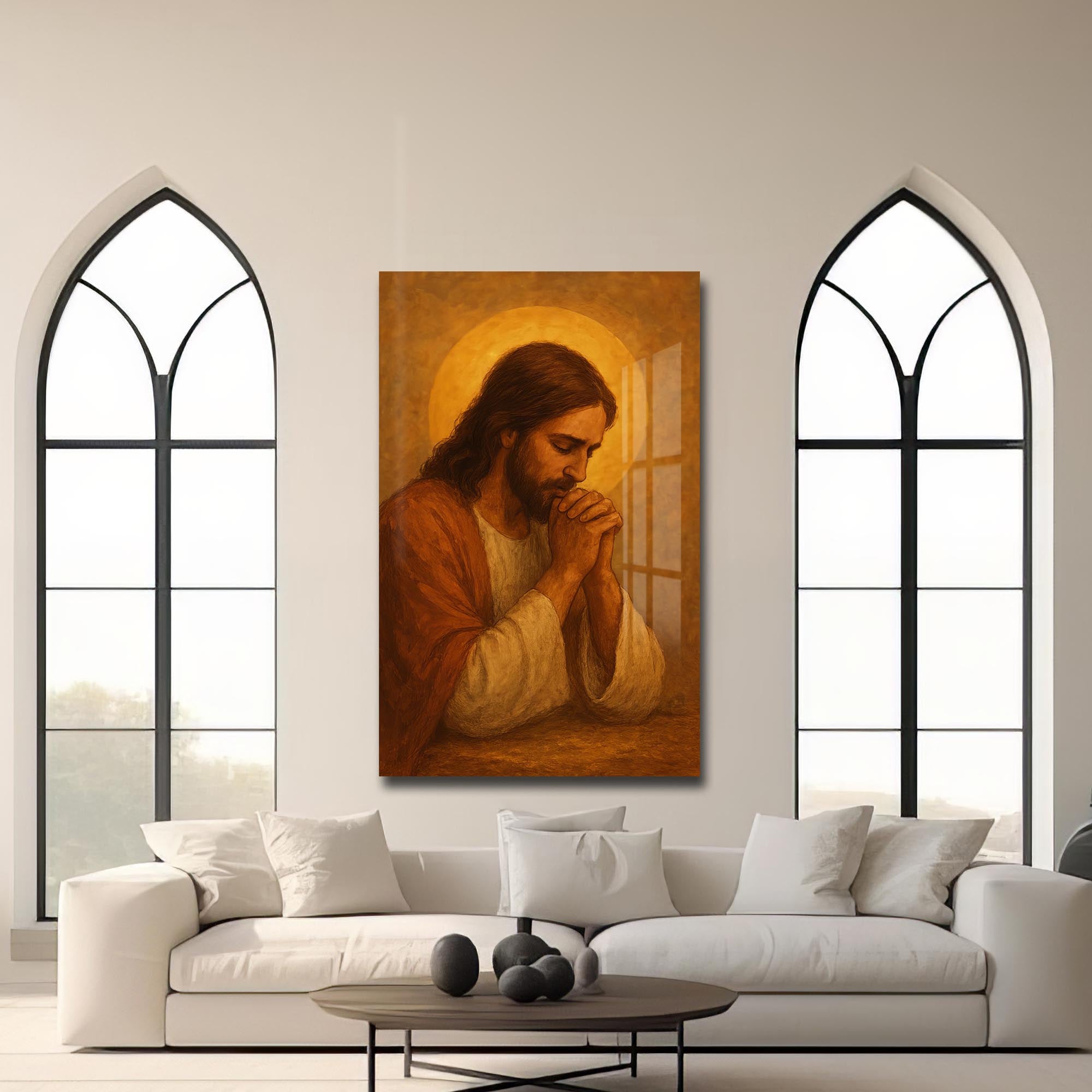 Artronauts Glass Print Prayer of Light– Christian Tempered Glass Wall Art