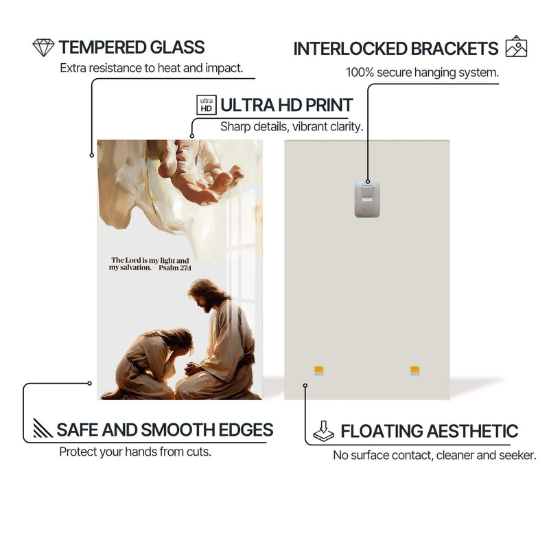 Artronauts Glass Print My Light and Salvation– Christian Tempered Glass Wall Art