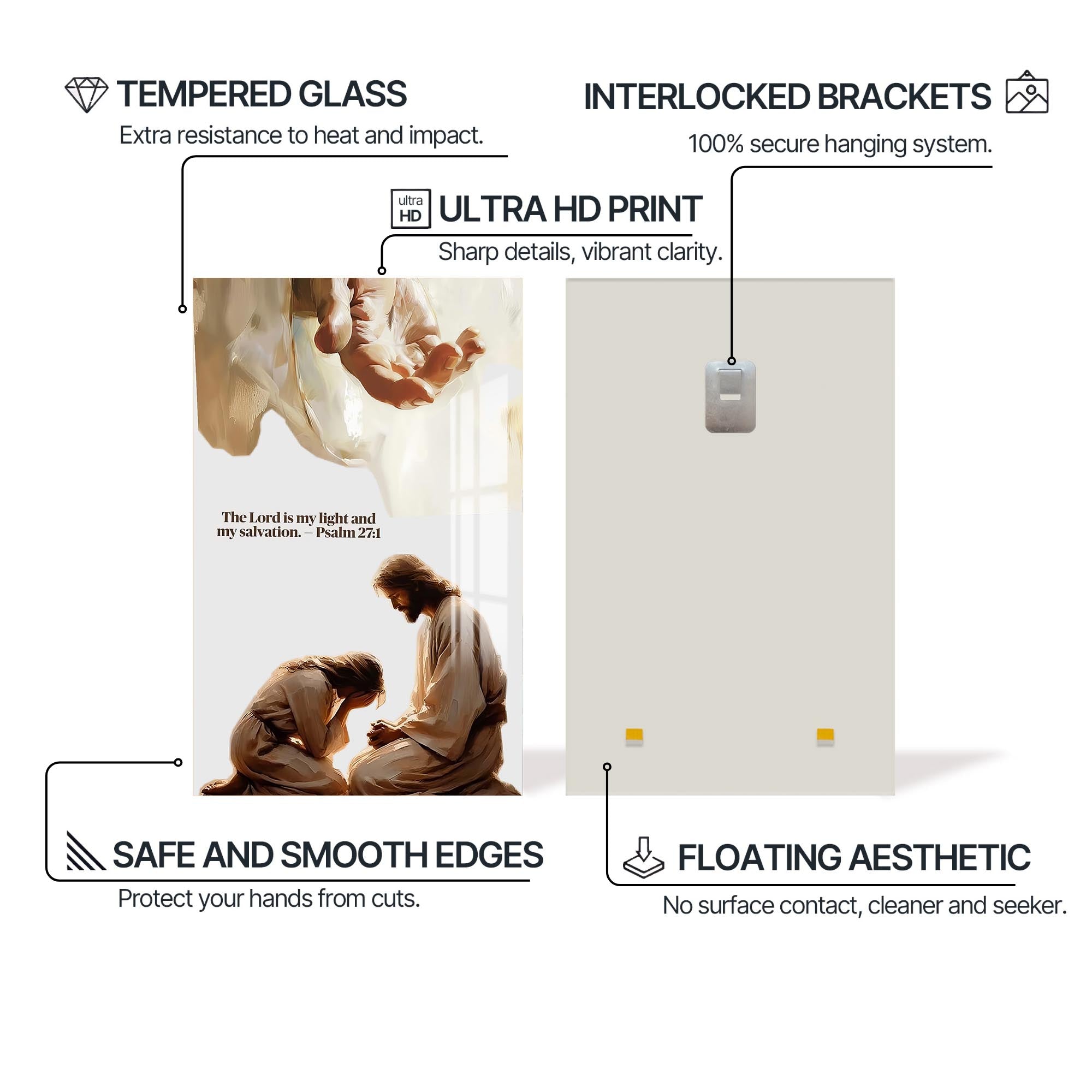 Artronauts Glass Print My Light and Salvation– Christian Tempered Glass Wall Art