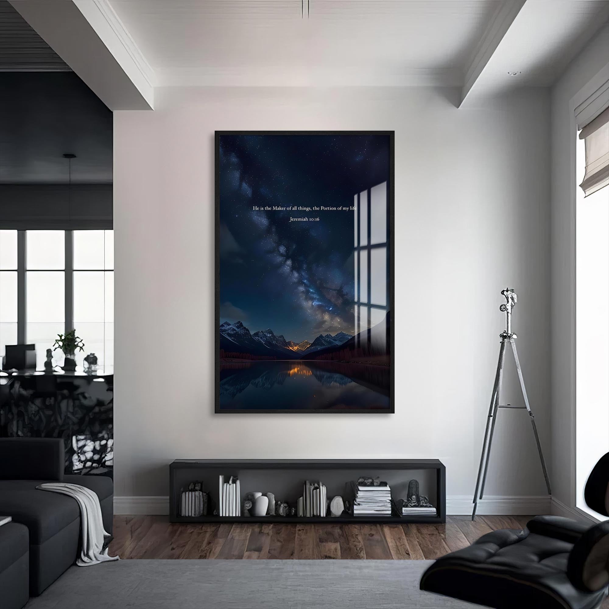 Artronauts Glass Print S | 72x46 cm | 28.3"x18.1" / Black He Shall Reign– Christian Tempered Glass Wall Art