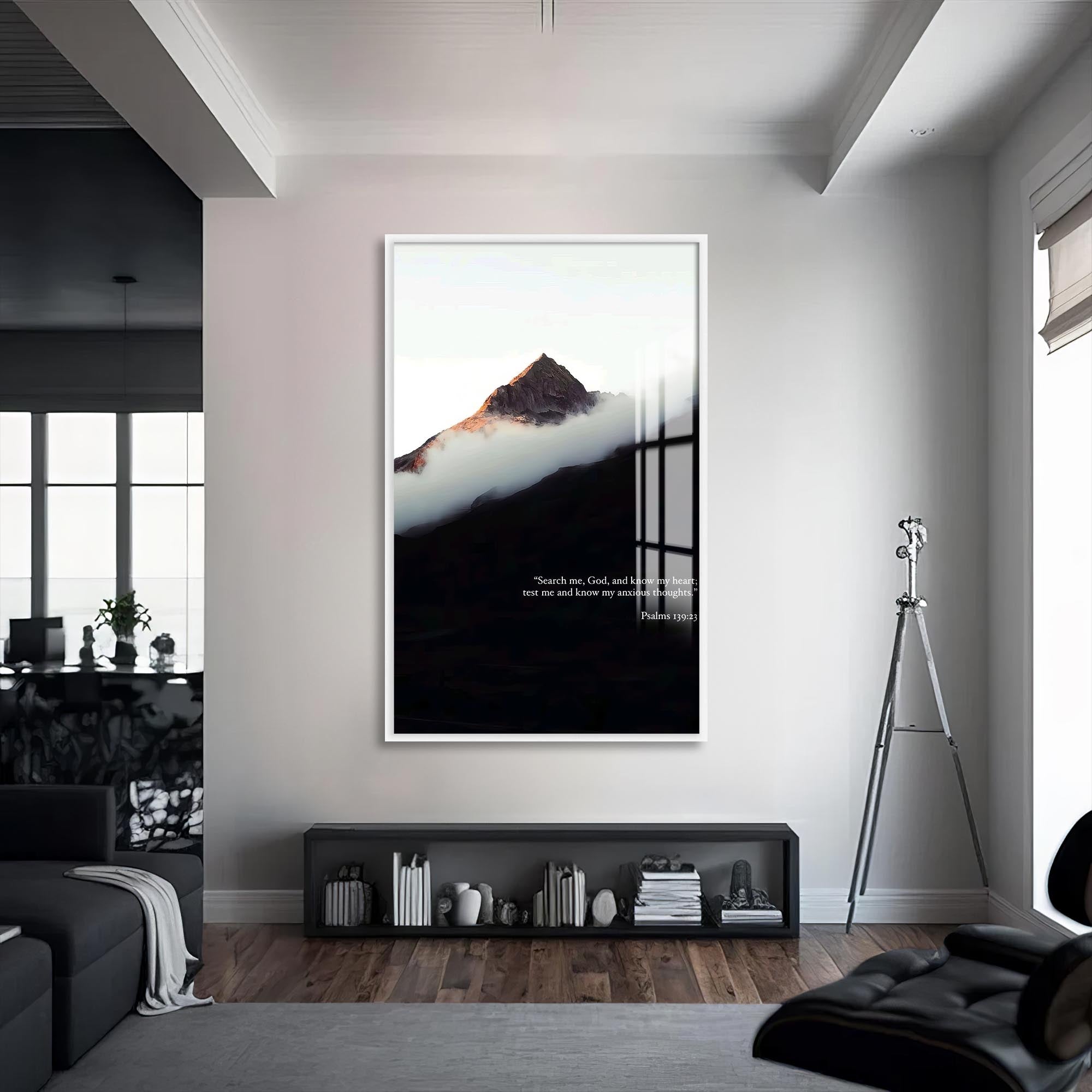 Artronauts Glass Print S | 72x46 cm | 28.3"x18.1" / White Search My Heart– Christian Tempered Glass Wall Art