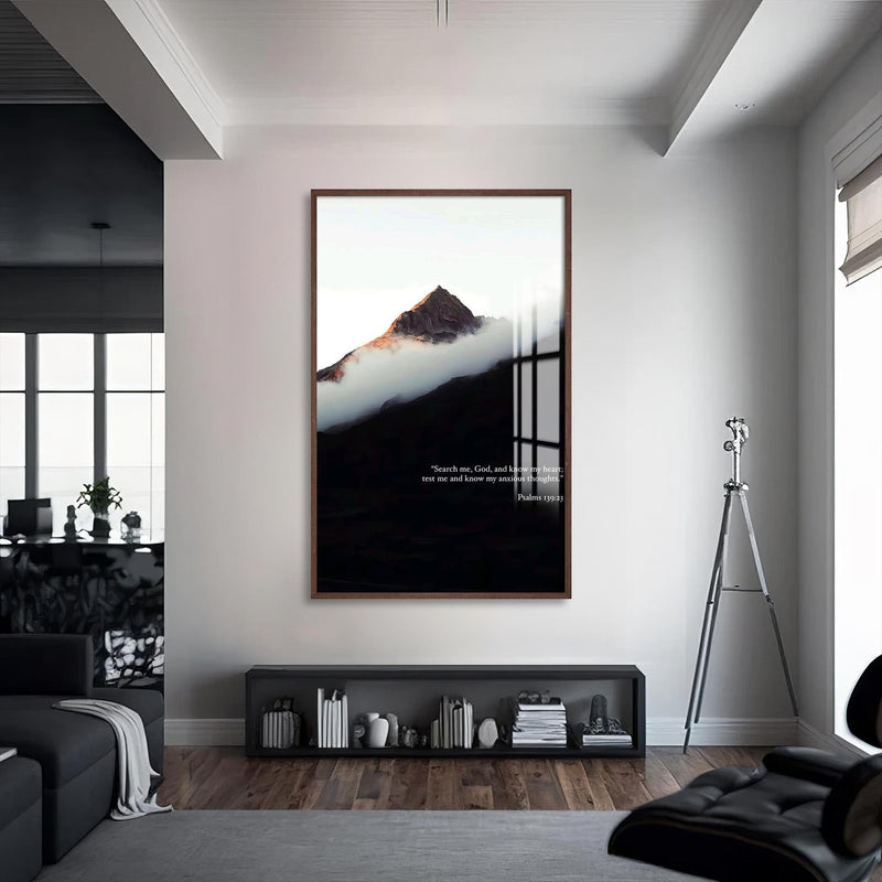 Artronauts Glass Print S | 72x46 cm | 28.3"x18.1" / Walnut Search My Heart– Christian Tempered Glass Wall Art