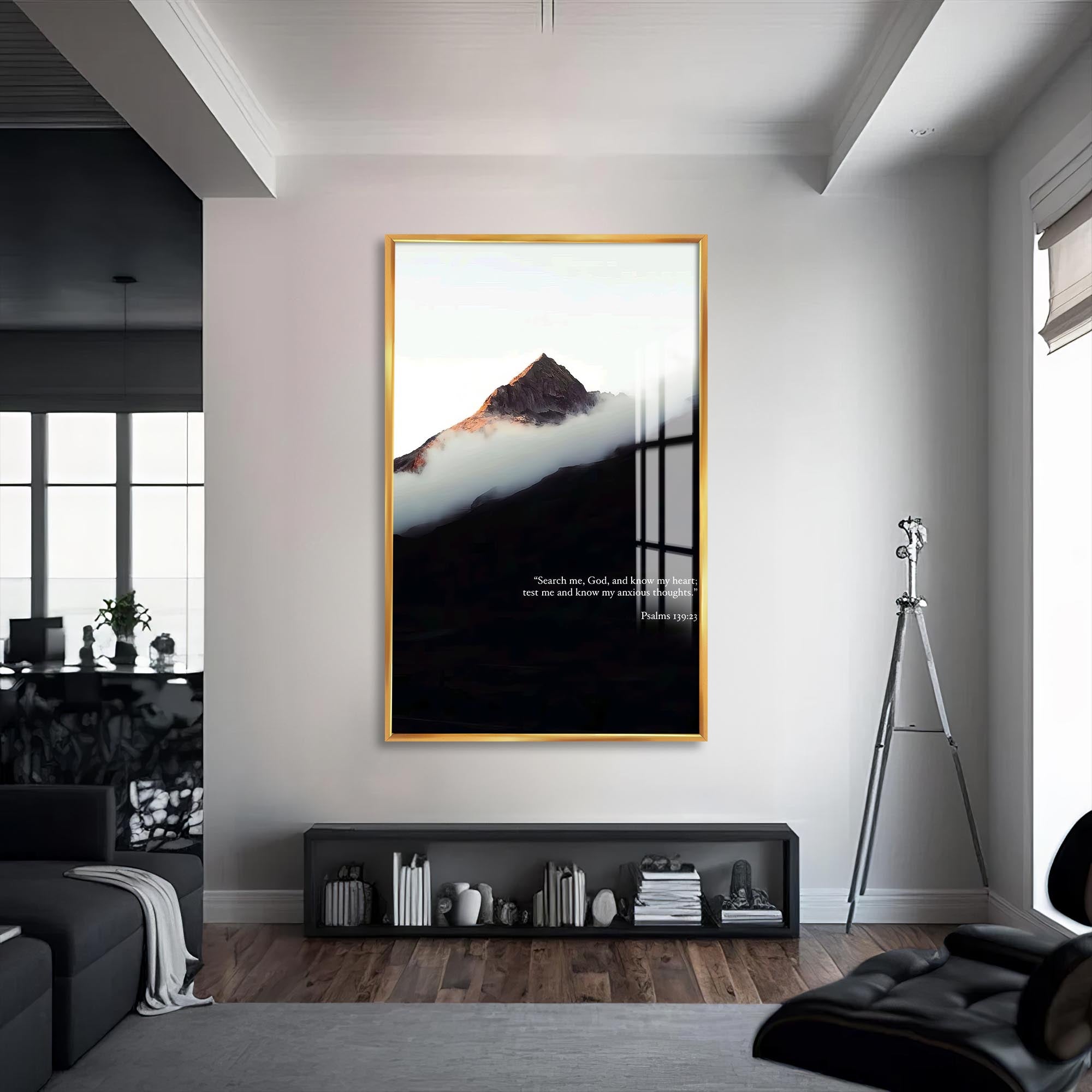 Artronauts Glass Print S | 72x46 cm | 28.3"x18.1" / Gold Search My Heart– Christian Tempered Glass Wall Art