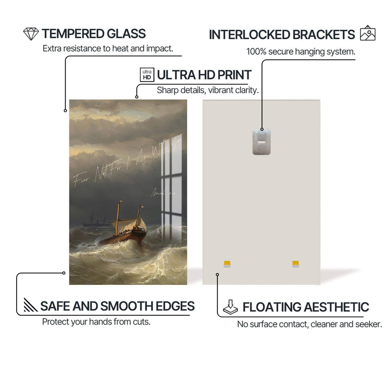Artronauts Glass Print Fear Not, I Am With You– Christian Tempered Glass Wall Art