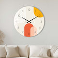 Artronauts Glass Print 40 cm ⌀ | 15.7" / Frameless Beige Puffy - Glass Wall Clock
