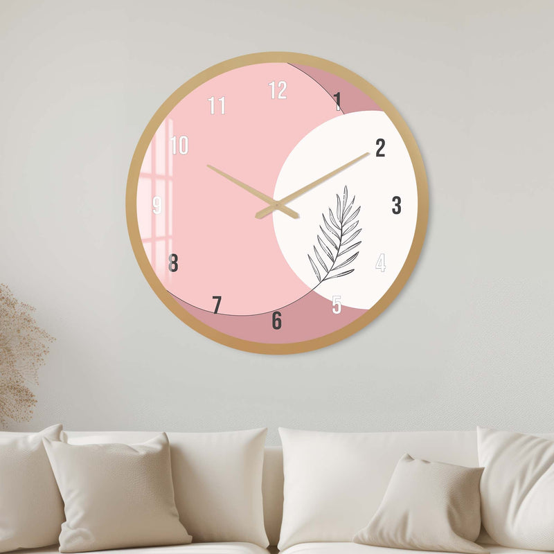 Artronauts Glass Print 40 cm ⌀ | 15.7" / Gold Blush - Glass Wall Clock