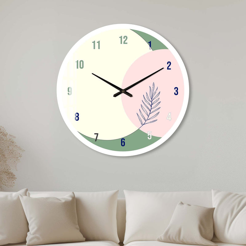 Artronauts Glass Print 40 cm ⌀ | 15.7" / White Pistachio - Glass Wall Clock