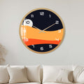Artronauts Glass Print 40 cm ⌀ | 15.7" / Gold Sunset Layers - Glass Wall Clock
