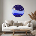 Artronauts Glass Print Blue Layers - Glass Wall Clock