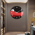 Artronauts Glass Print Red Layers - Glass Wall Clock