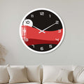 Artronauts Glass Print 40 cm ⌀ | 15.7" / White Red Layers - Glass Wall Clock