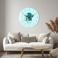 Artronauts Glass Print Lunaria Blue - Glass Wall Clock