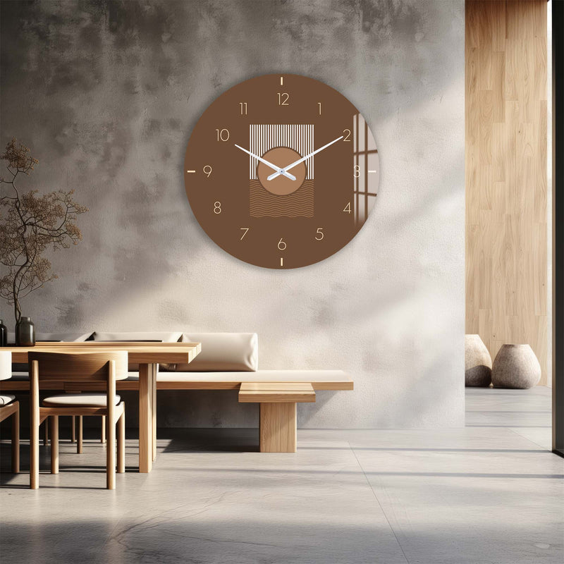 Artronauts Glass Print Soluna Rust - Glass Wall Clock