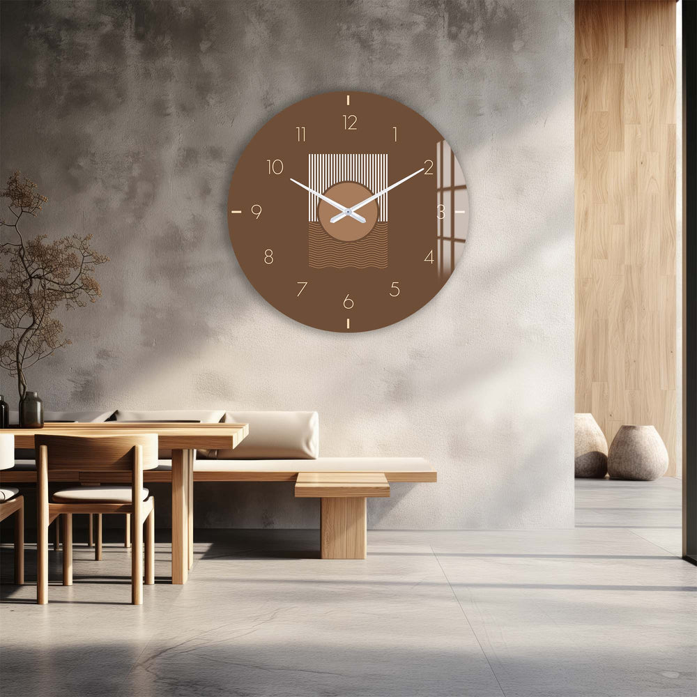 Artronauts Glass Print Soluna Rust - Glass Wall Clock