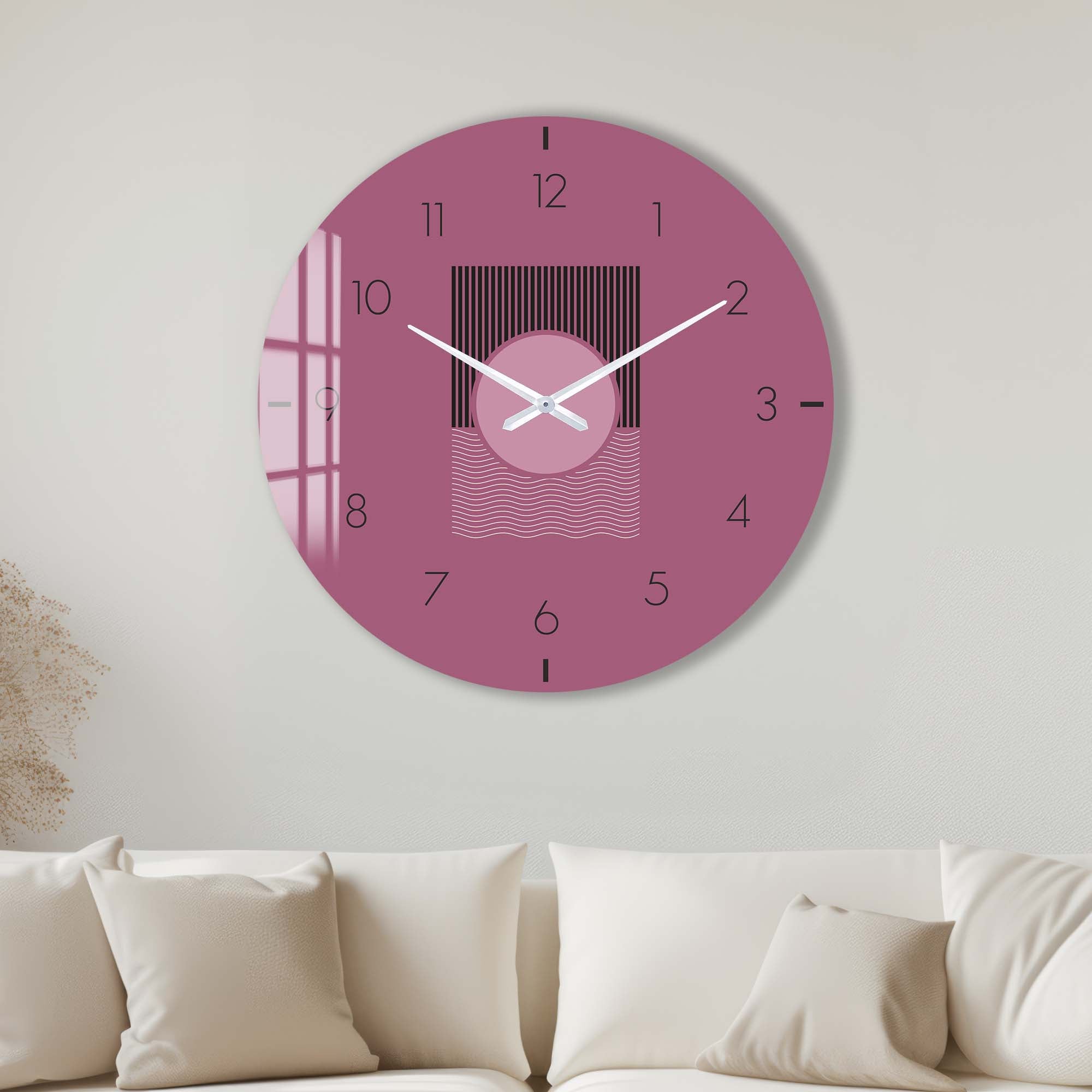 Soluna Mauve - Glass Wall Clock