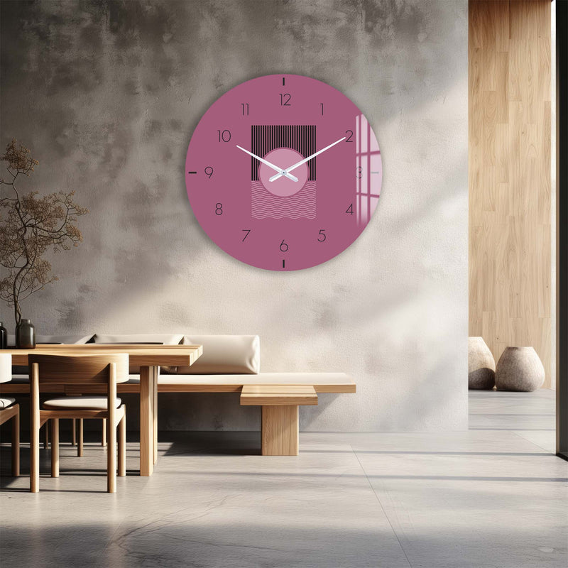 Artronauts Glass Print Soluna Mauve - Glass Wall Clock
