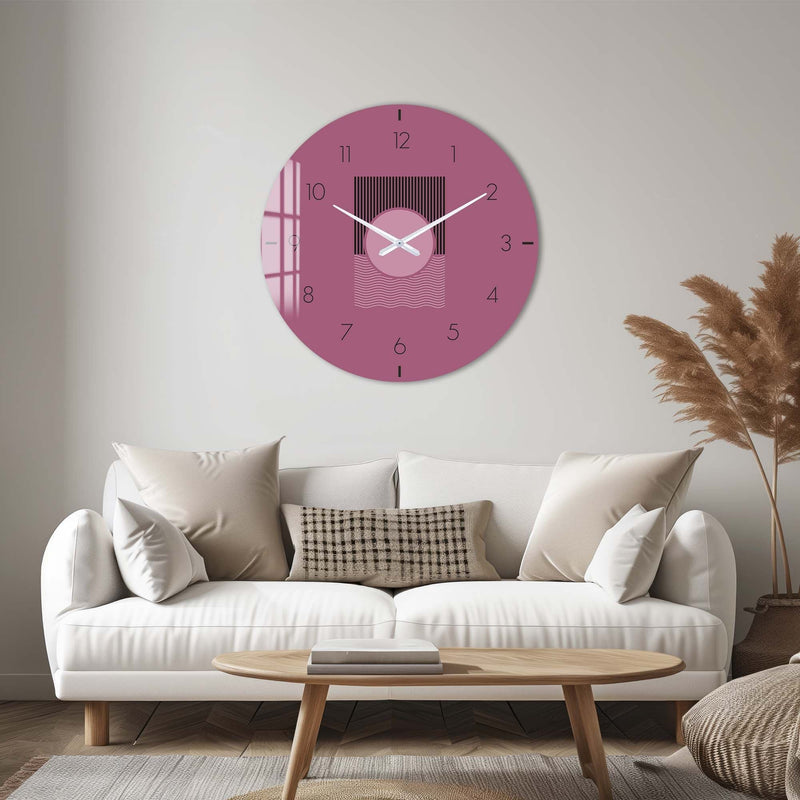 Artronauts Glass Print Soluna Mauve - Glass Wall Clock