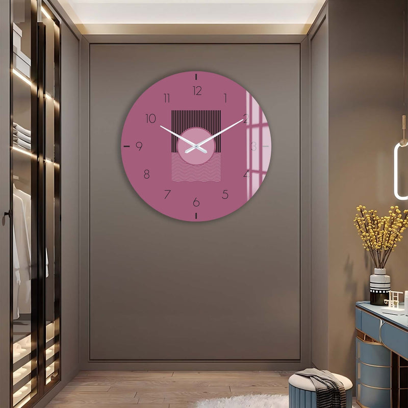 Artronauts Glass Print Soluna Mauve - Glass Wall Clock