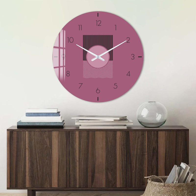 Artronauts Glass Print Soluna Mauve - Glass Wall Clock