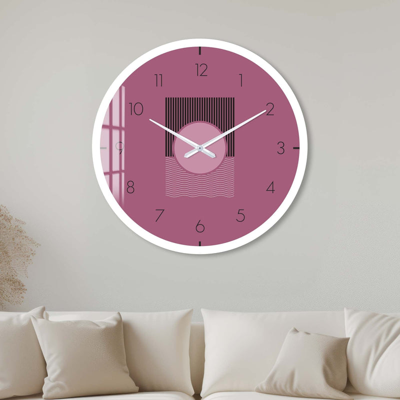 Artronauts Glass Print 40 cm ⌀ | 15.7" / White Soluna Mauve - Glass Wall Clock