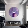 Artronauts Glass Print Puffy Purple - Glass Wall Clock