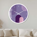 Artronauts Glass Print 40 cm ⌀ | 15.7" / White Puffy Purple - Glass Wall Clock