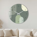 Artronauts Glass Print 40 cm ⌀ | 15.7" / Frameless Puffy Khaki - Glass Wall Clock